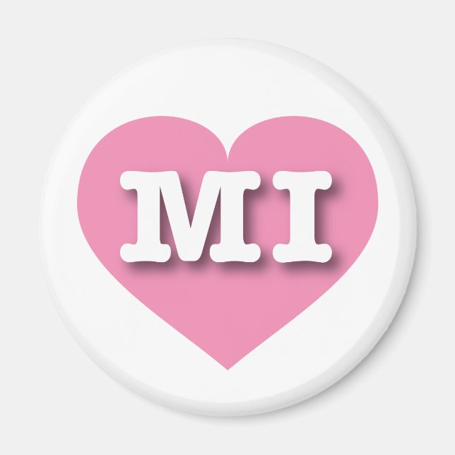 Michigan Rosa Heart - I kärlek MI Magnet (Framsidan)