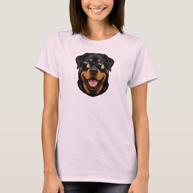 Michigan Rottweiler som bär solglasögon T Shirt (Framsida)