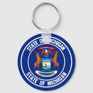 Michigan rundaEmblem Nyckelring