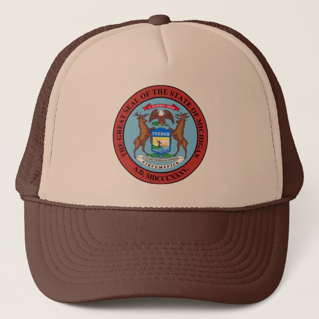 Michigan Seal Hat Truckerkeps (Framsida)