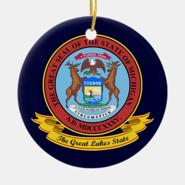 Michigan Seal Julgransprydnad Keramik (Framsidan)