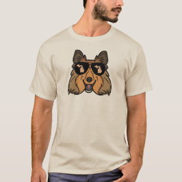 Michigan Shetland Sheepdog som bär solglasögon T Shirt
