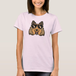 Michigan Shetland Sheepdog som bär solglasögon T Shirt
