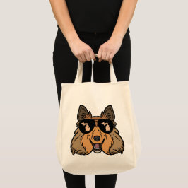 Michigan Shetland Sheepdog som bär solglasögon Tygkasse