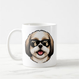 Michigan Shih Tzu som bär solglasögon Kaffemugg