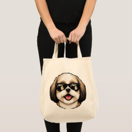 Michigan Shih Tzu som bär solglasögon Tygkasse
