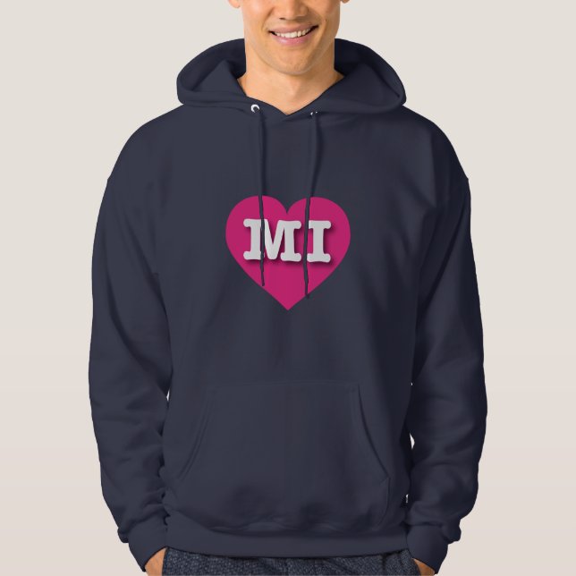 MIchigan Shock rosa Heart - I kärlek MI Hoodie (Framsida)