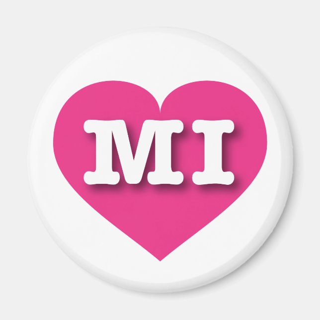 MIchigan Shock rosa Heart - I kärlek MI Magnet (Framsidan)