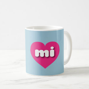 Michigan shock rosa hjärta - I kärlek mi Kaffemugg