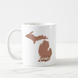 Michigan Silhouette Copper White Home Kaffemugg