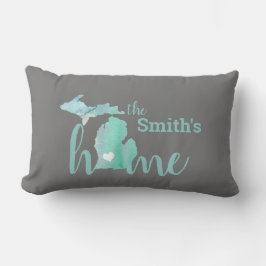 Michigan Silhouette-familjens hemland Namn Kärlek Lumbarkudde