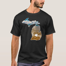 Michigan Silhouette med foto hem och Sjö T Shirt