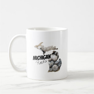 Michigan Silhouette med Petoskey Stones Kaffemugg