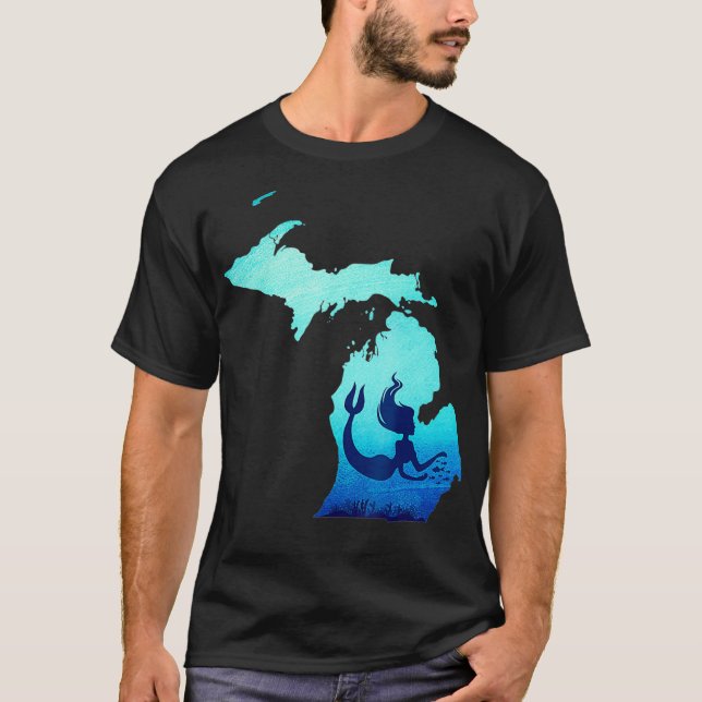 Michigan Sjöjungfru Sjöjungfru Älskare Gift T Shirt (Framsida)