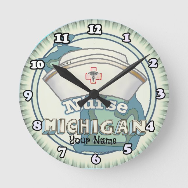Michigan Sjuksköterska Rund Klocka (Framsida)