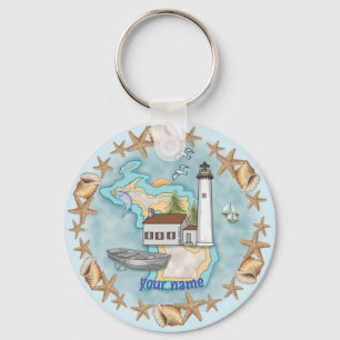 Michigan Snäckas Lighthouse-nyckelkedja Nyckelring