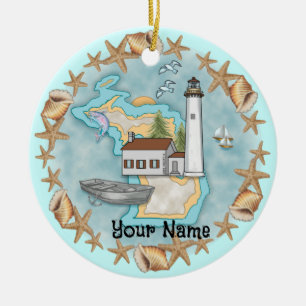 Michigan Snäckas Lighthouse Ornament