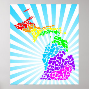 michigan sprast regnbåge poster
