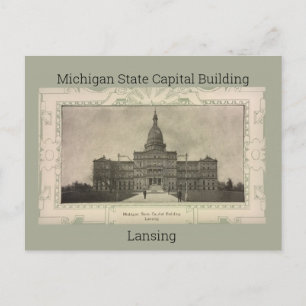 Michigan State Capital Byggnad Postcard (1908) Vykort