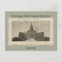 Michigan State Capital Byggnad Postcard (1908) Vykort
