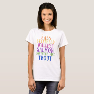 Michigan State Fisk Regnbåge Text T-Shirt