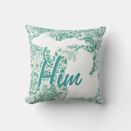 Michigan State Grönt Blommigt any Färg Pillow Kudde