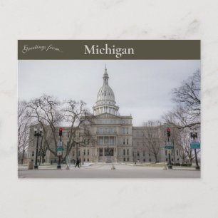 Michigan State Huvudstad Lansing Michigan Vykort