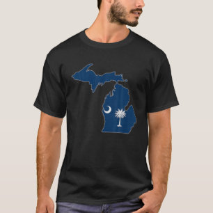 MICHIGAN STATE KARTA SOUTH CAROLINA SC Flagga Root T Shirt