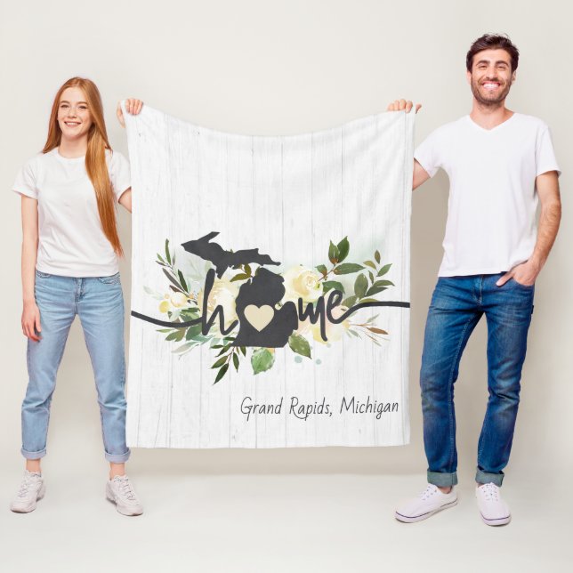 Michigan State Personlig din hemstad Rustic Fleecefilt (På plats)