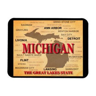 Michigan State Pride Karta Silhouette Magnet