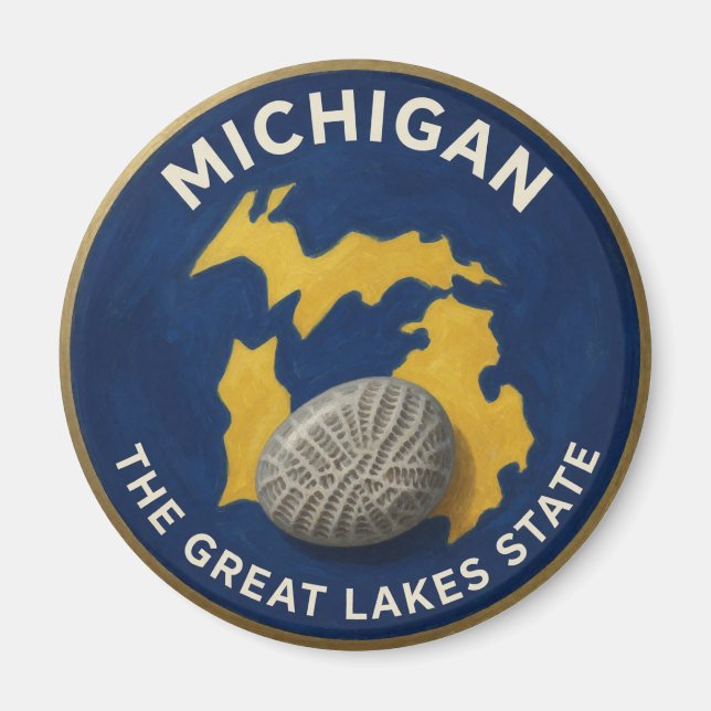 Michigan State Pride Wolverine Emblem 🐾 Magnet (Framsidan)