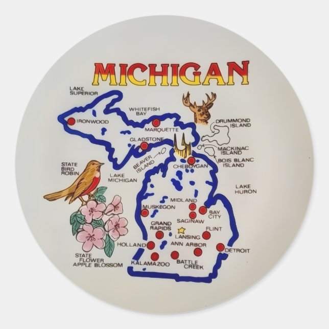 Michigan State  Runt Klistermärke (Framsida)