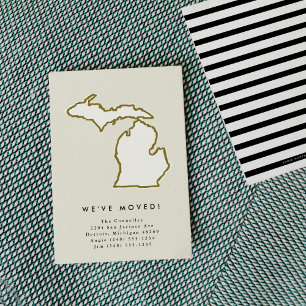 Michigan State Vi har flyttat Chic Hand-Drawn Flyt Meddelande