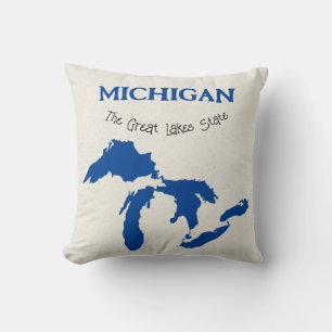 Michigan "Staten Underbar Sjöar" Dekorativ kudde