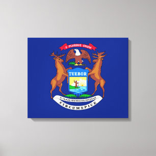 Michigan Statlig flagga Design Canvastryck