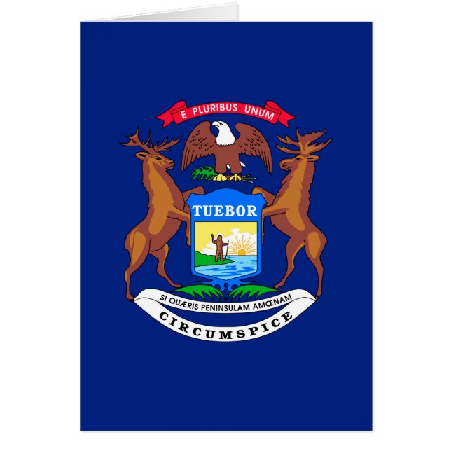 Michigan Statlig flagga Design Hälsningskort (Framsidan)