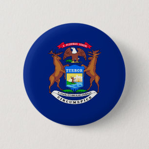 Michigan Statlig flagga Design Knapp
