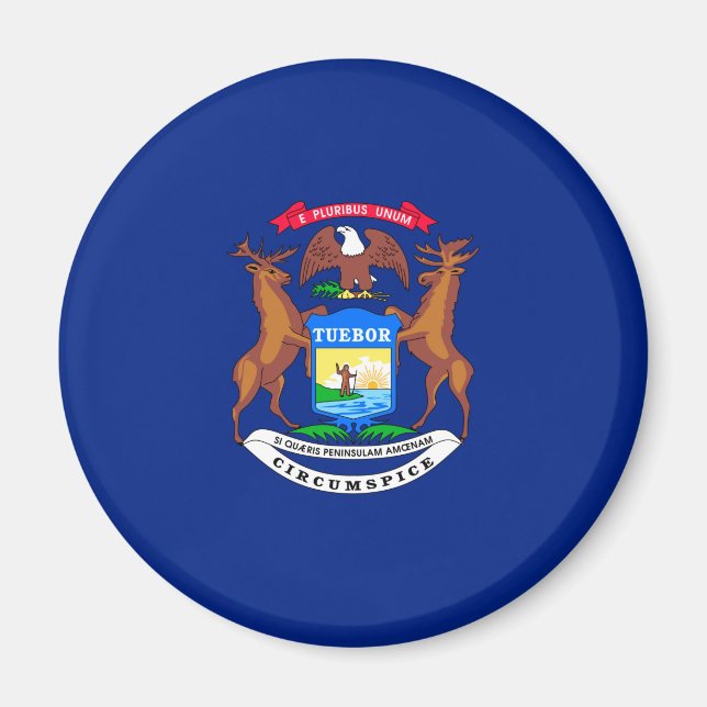 Michigan Statlig flagga Design Magnet (Framsidan)