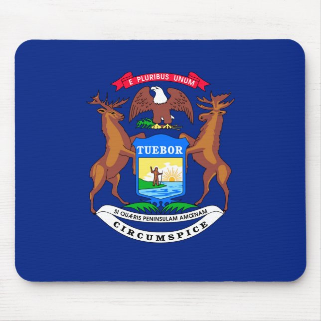 Michigan Statlig flagga Design Musmatta (Framsidan)