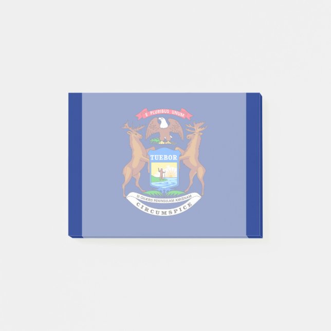 Michigan Statlig flagga Design Post-it Block (Framsida)