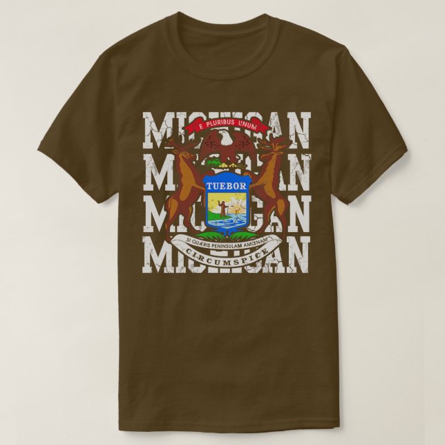 Michigan Statlig flagga Design T Shirt (Design framsida)