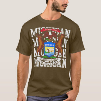 Michigan Statlig flagga Design T Shirt