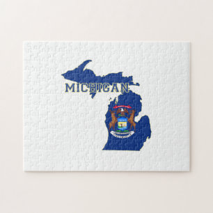 Michigan Statlig flagga Karta Pussel