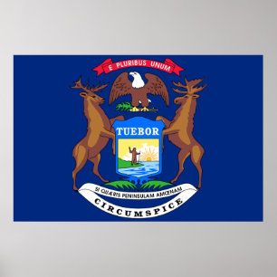 Michigan Statlig flagga Poster