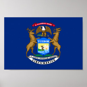 Michigan Statlig flagga Poster