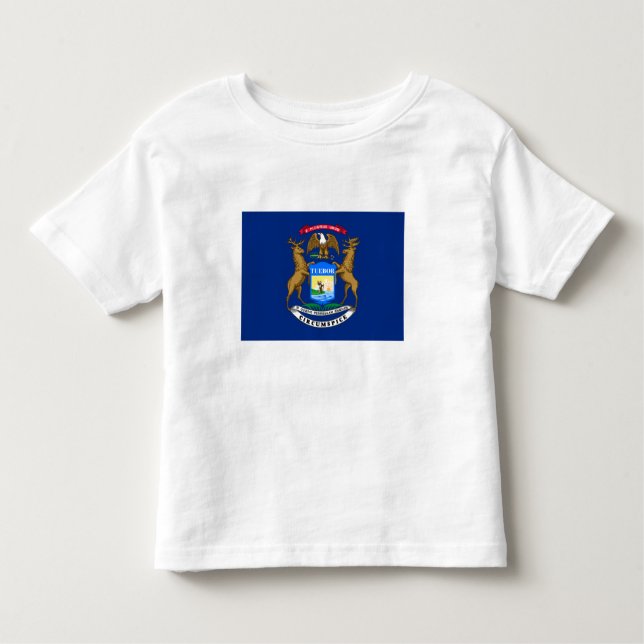 Michigan Statlig flagga T Shirt (Framsida)