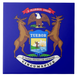 Michigan Statlig flagga Tile Kakelplatta