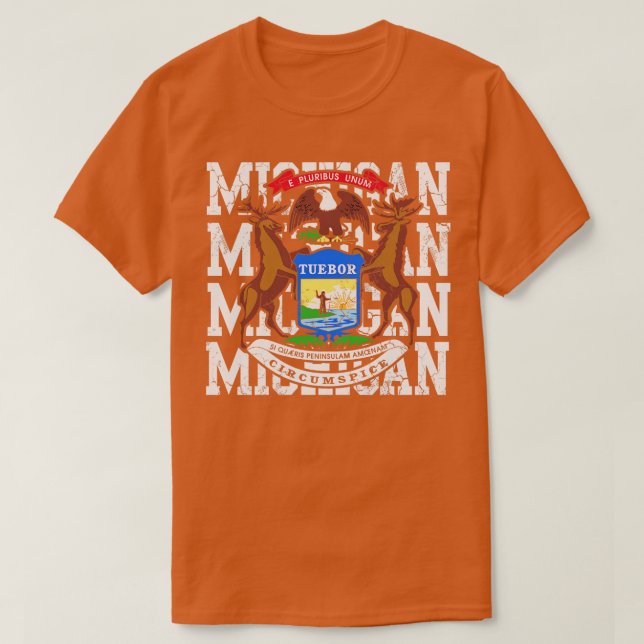 Michigan Statsflaggans Design T Shirt (Design framsida)