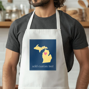 Michigan Statskarta med anpassad kärlekshjärta och Förkläde
