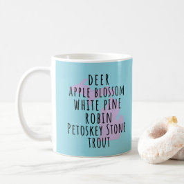 Michigan Statsymboler Enkel Text Kaffe Mugg